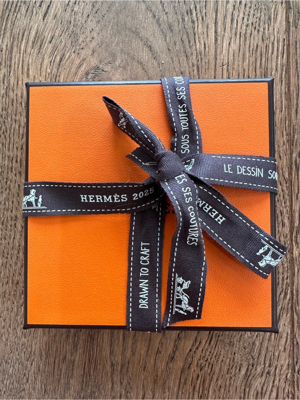 Hermes Empty Bracelet Box with Ribbon and pouch